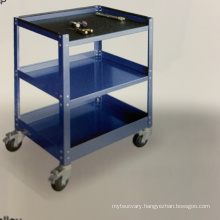 26'' 3 shelf trolley Workshop Trolley Transport Tool Cart Storage Shelves Utility Cart Dolly